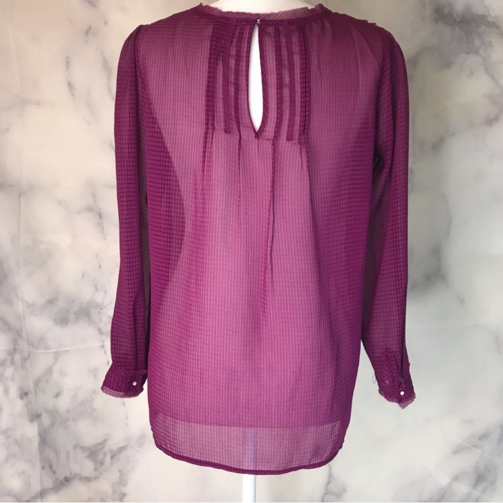 Anthro HD in Paris Purple sheer work tunic size 6 - Picture 3 of 8
